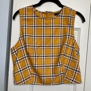 Miss Selfridge Cropped Plaid Top